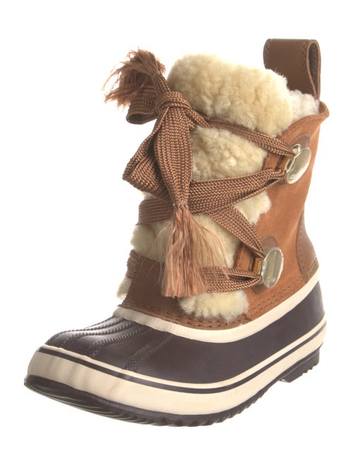 SOREL x Chloé Suede Striped Lace-Up Boots