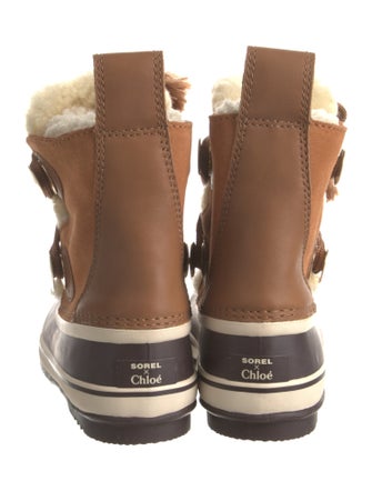 SOREL x Chloé Suede Striped Lace-Up Boots