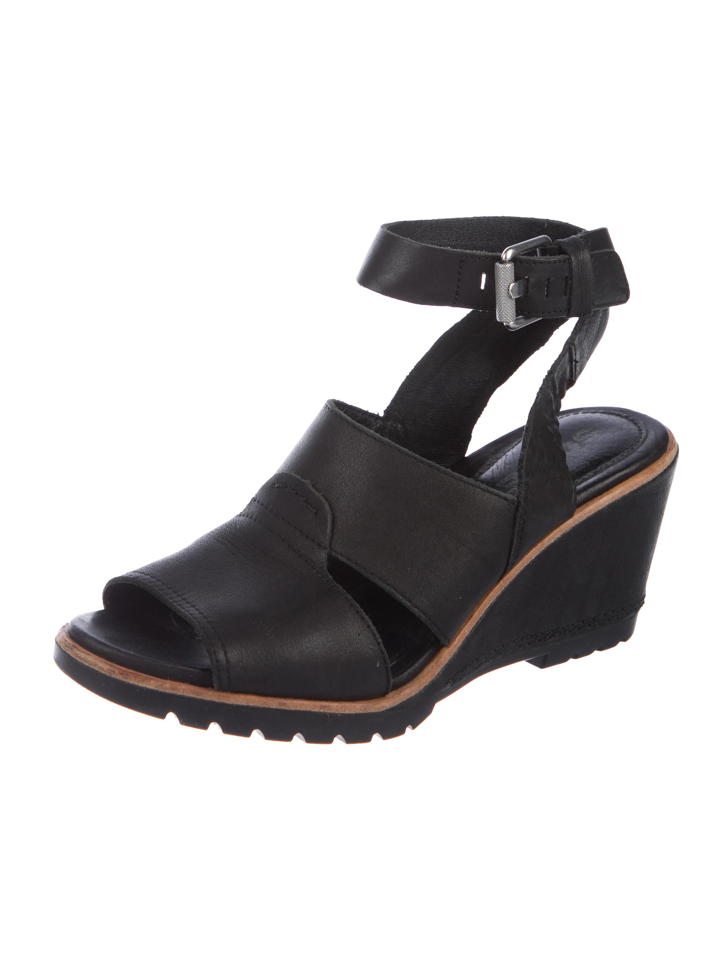 Sorel Leather Wedge Sandals Shoes WSORL23368 The RealReal