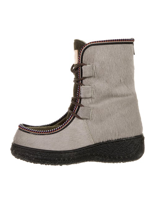 Sorel Calf Hair Lace-Up Boots Grey