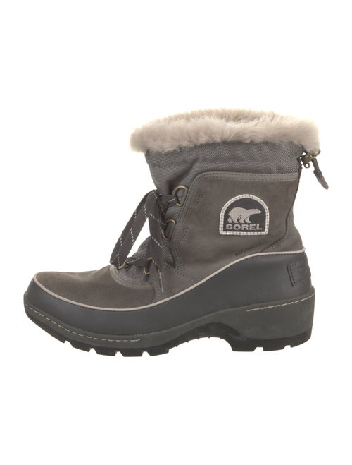 Sorel Suede Fur Trim Lace-Up Boots