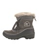 Sorel Suede Fur Trim Lace-Up Boots