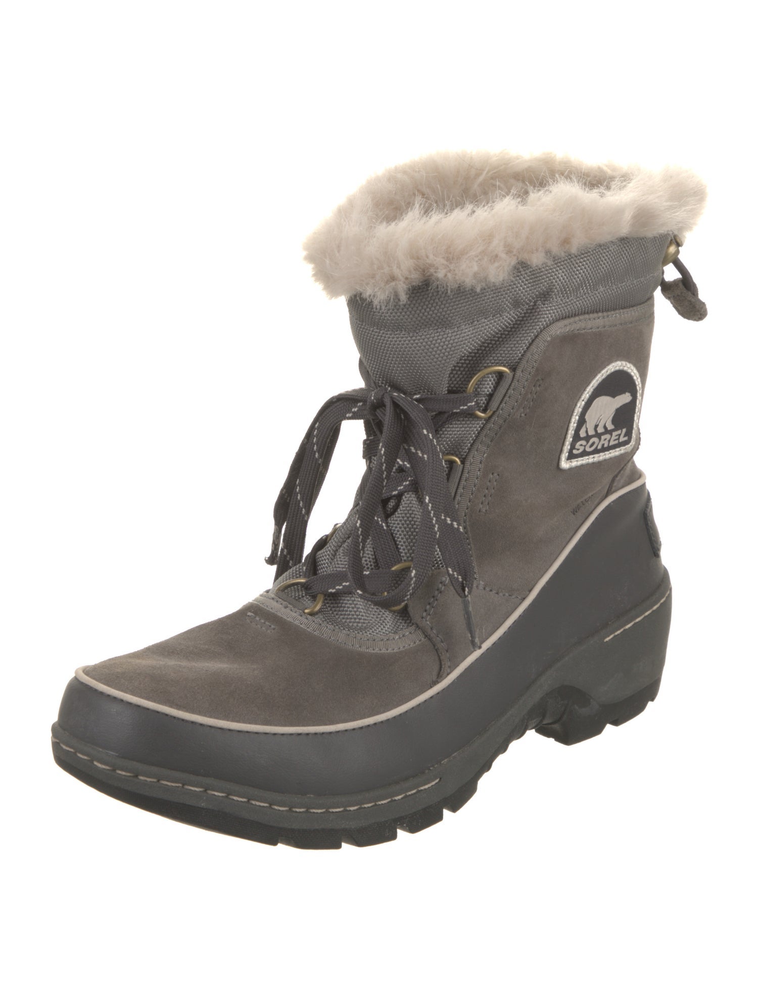 Sorel Suede Fur Trim Lace-Up Boots