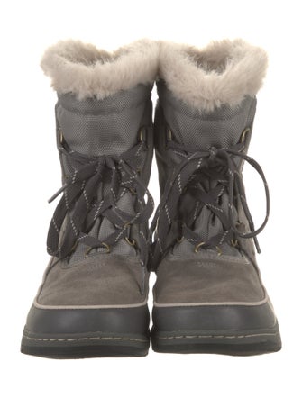 Sorel Suede Fur Trim Lace-Up Boots