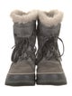 Sorel Suede Fur Trim Lace-Up Boots