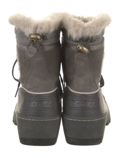 Sorel Suede Fur Trim Lace-Up Boots