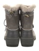 Sorel Suede Fur Trim Lace-Up Boots