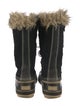 Sorel Suede Fur Trim Lace-Up Boots