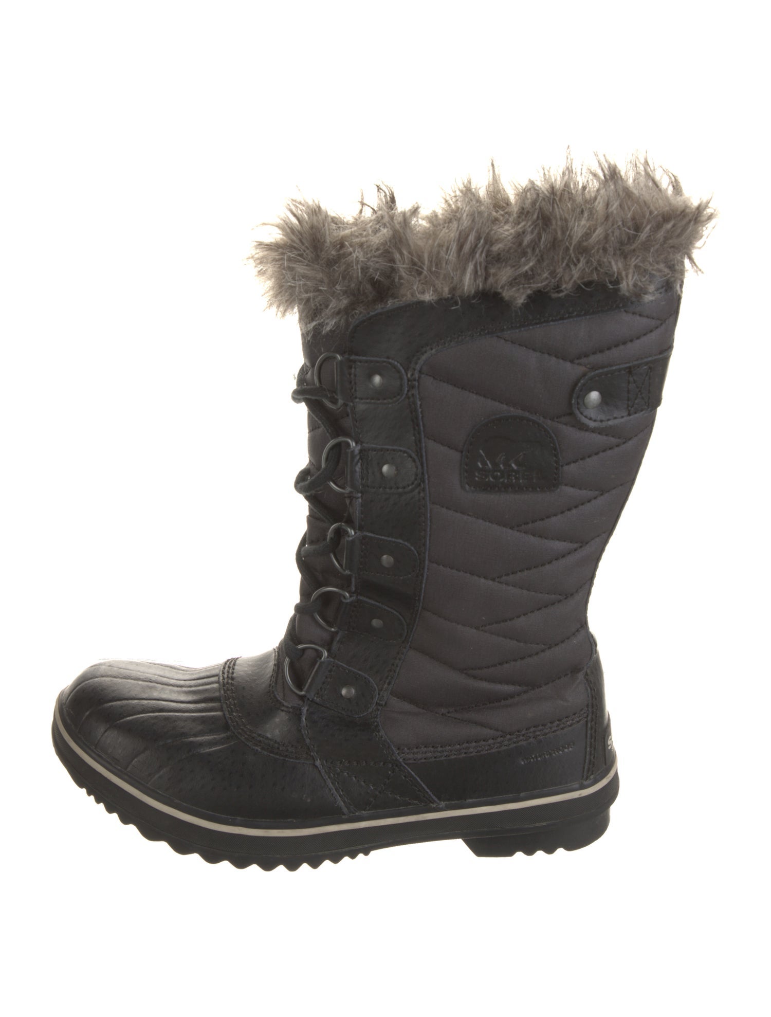 Sorel Canvas Fur Trim Lace-Up Boots