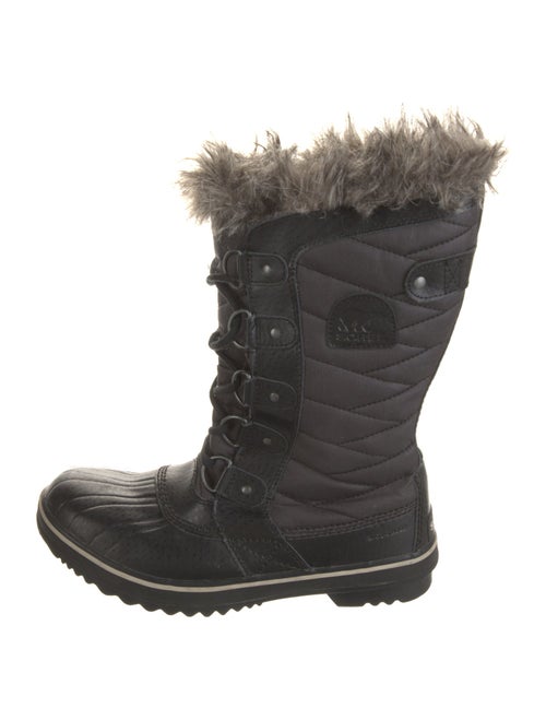 Sorel Canvas Fur Trim Lace-Up Boots