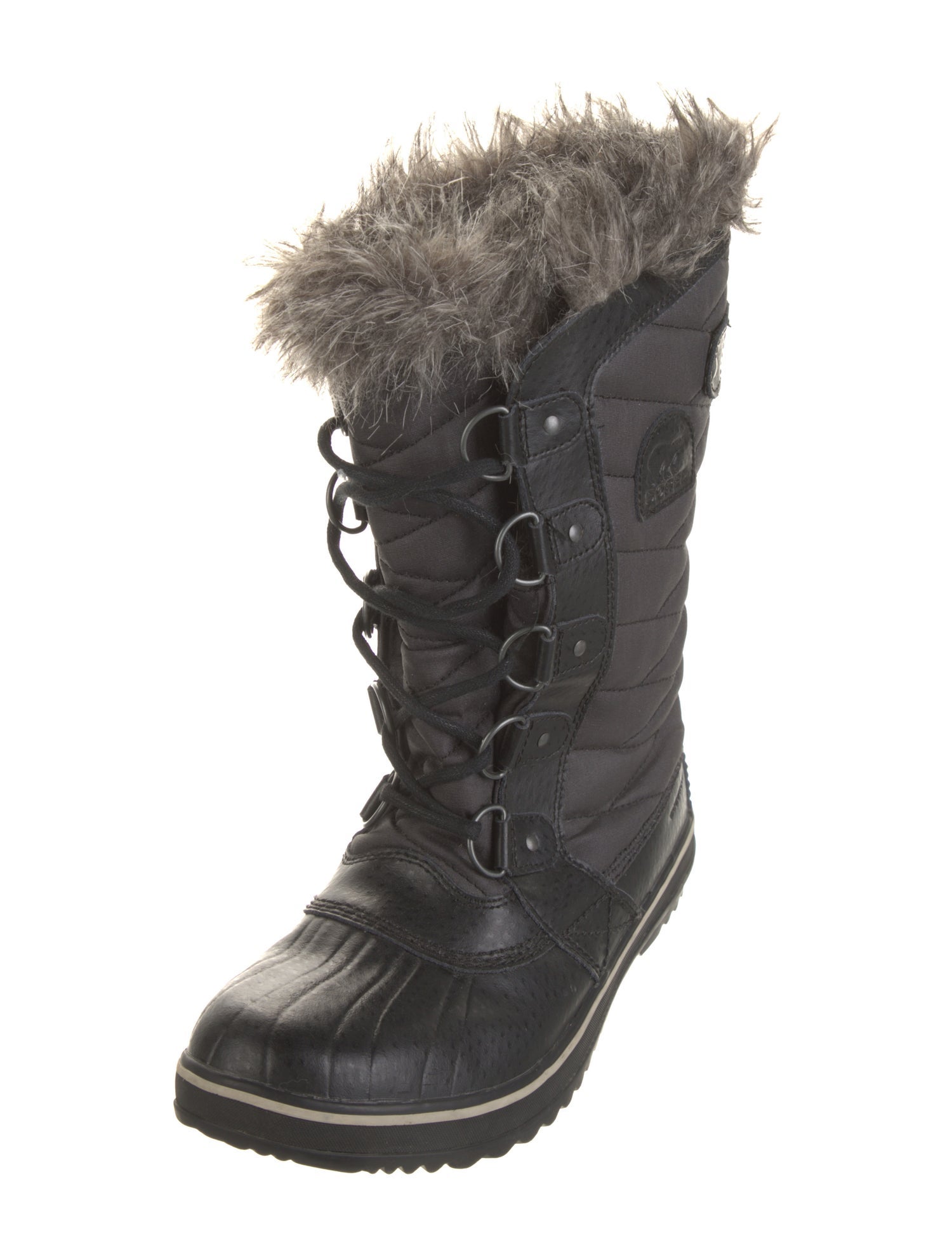 Sorel Canvas Fur Trim Lace-Up Boots