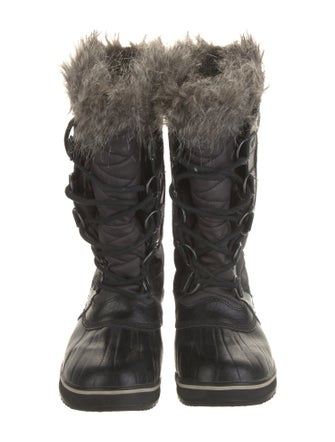 Sorel Canvas Fur Trim Lace-Up Boots