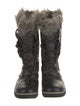 Sorel Canvas Fur Trim Lace-Up Boots