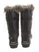 Sorel Canvas Fur Trim Lace-Up Boots