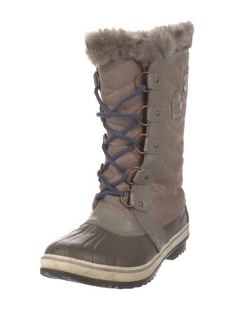 Sorel Fur Trim Lace-Up Boots