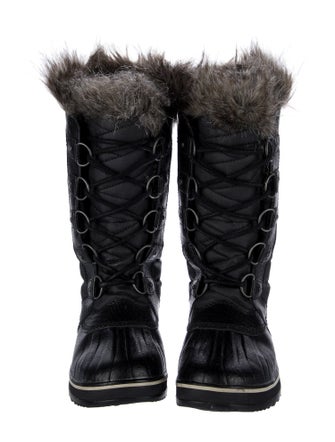 Sorel Leather Faux Fur Trim Lace-Up Boots