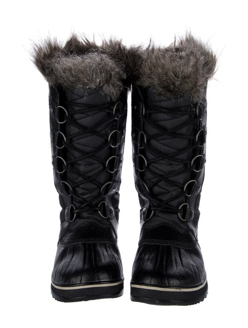 Sorel Leather Faux Fur Trim Lace-Up Boots