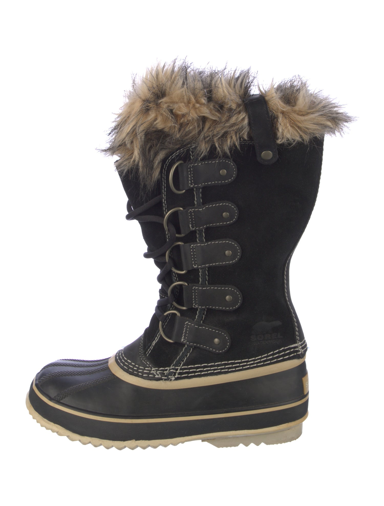 Sorel Suede Faux Fur Trim Lace-Up Boots