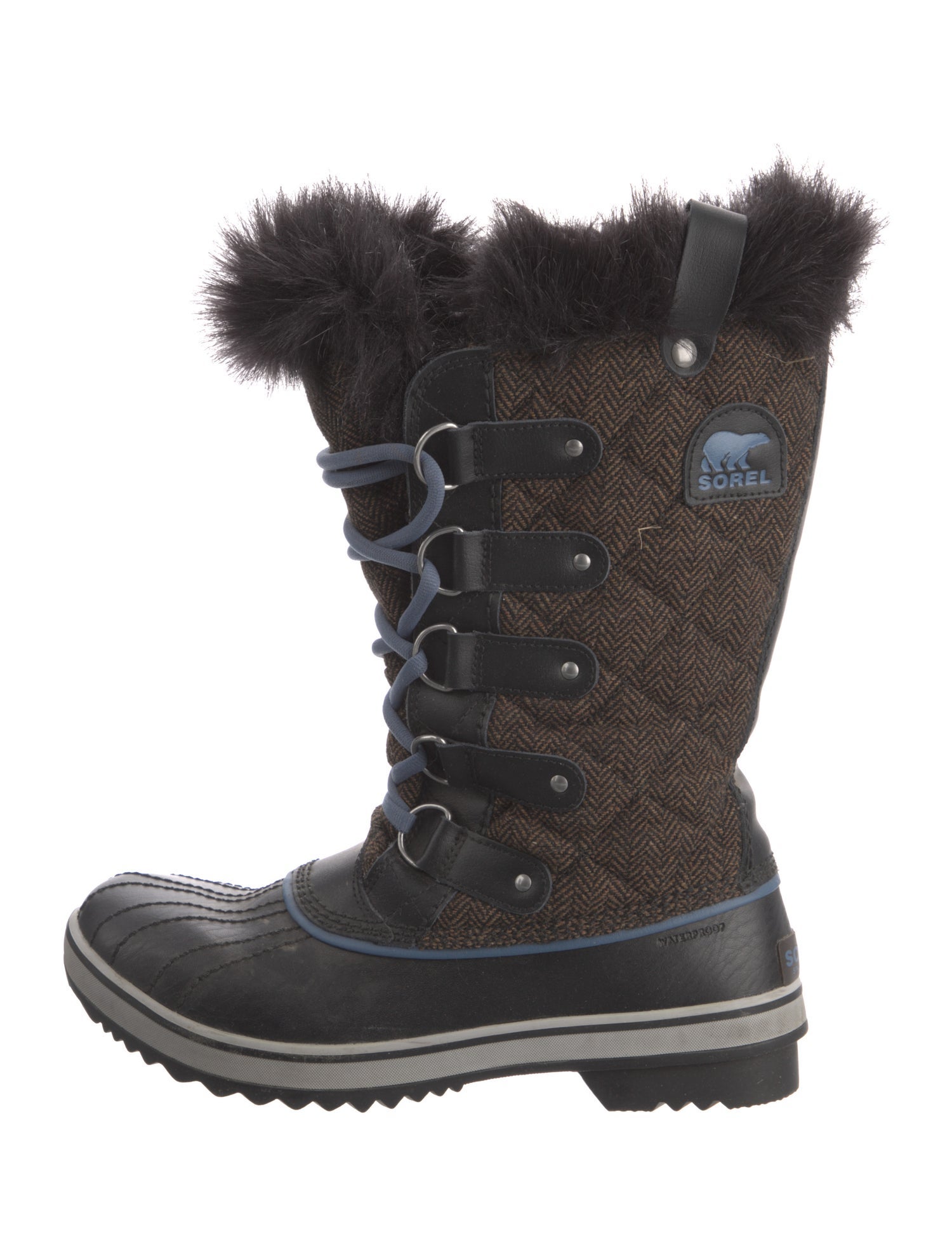 Sorel Faux Fur Trim Lace-Up Boots