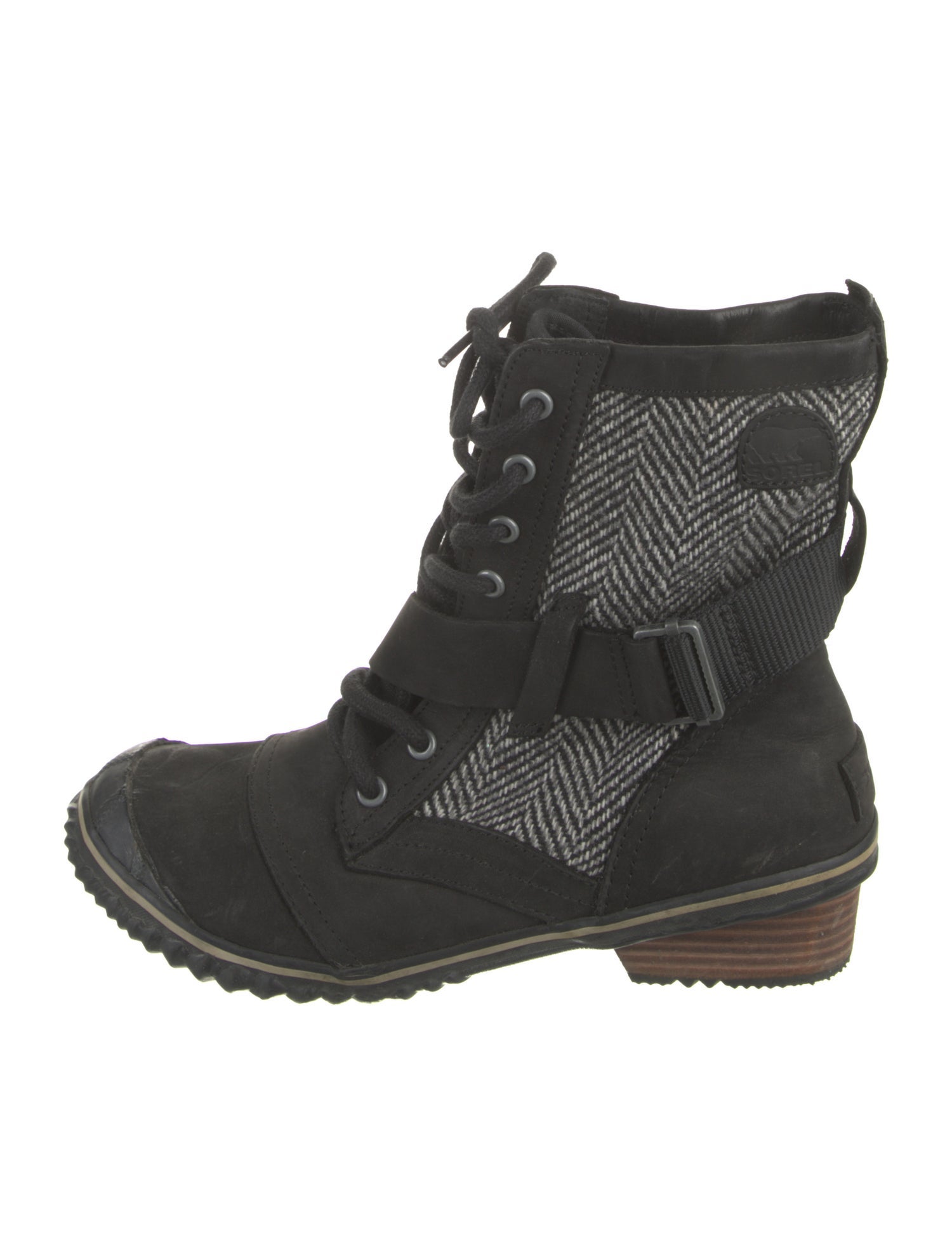 Sorel Leather Striped Combat Boots