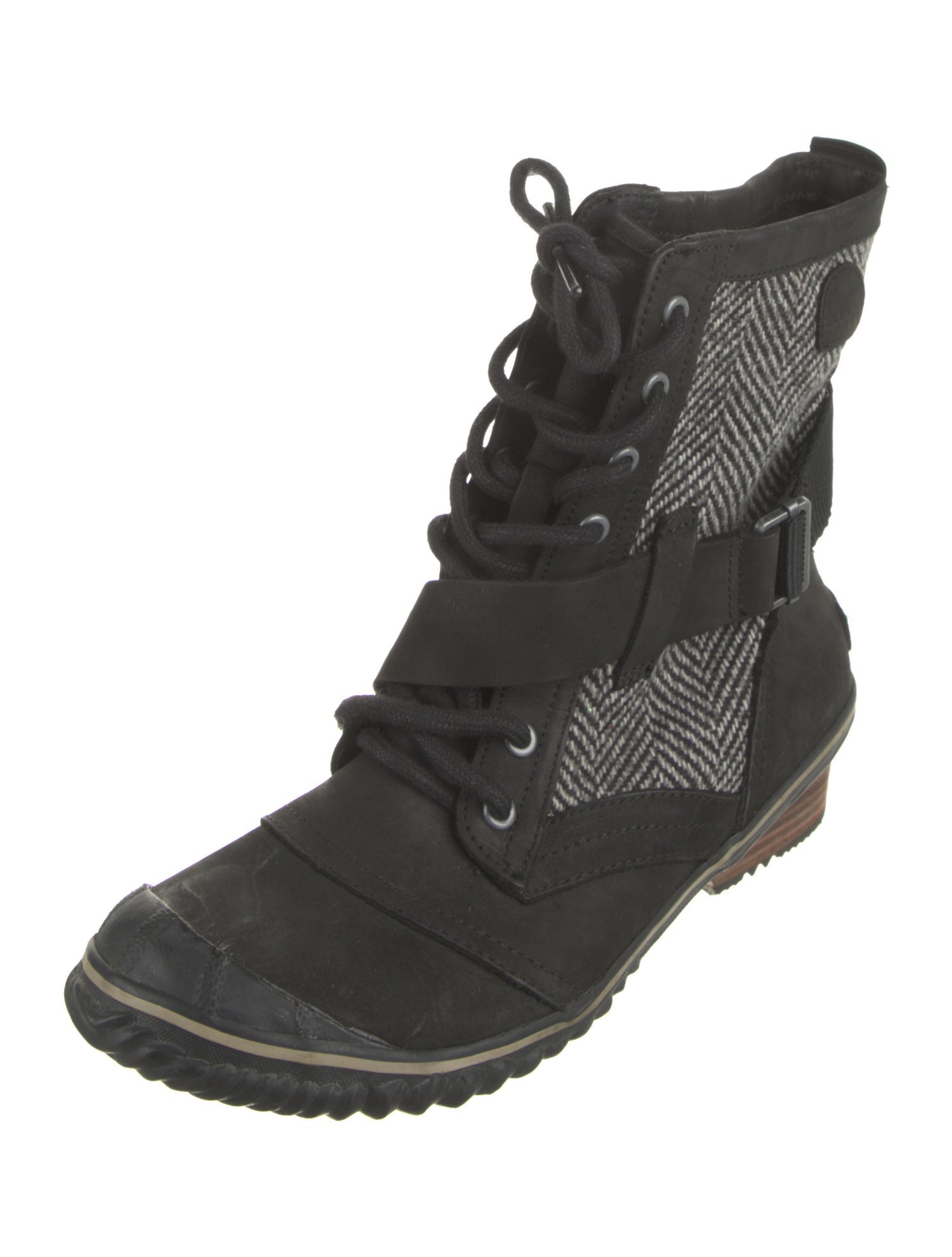 Sorel Leather Striped Combat Boots