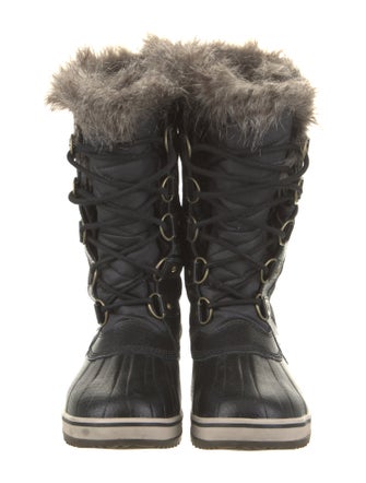 Sorel Leather Fur Trim Lace-Up Boots