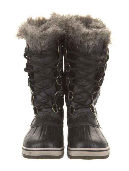 Sorel Leather Fur Trim Lace-Up Boots