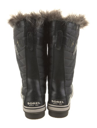 Sorel Leather Fur Trim Lace-Up Boots