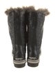 Sorel Leather Fur Trim Lace-Up Boots