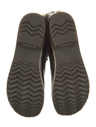 Sorel Leather Fur Trim Lace-Up Boots