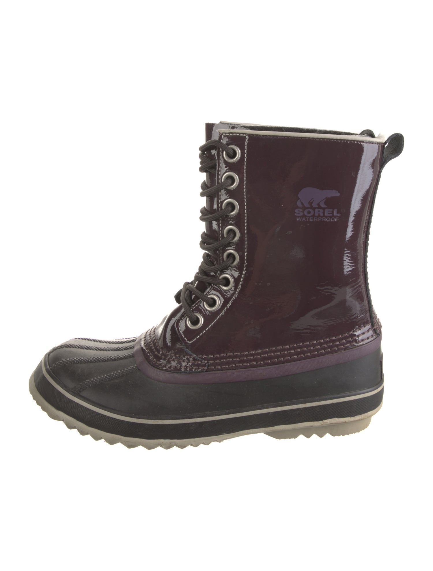 Sorel Patent Leather Lace-Up Boots