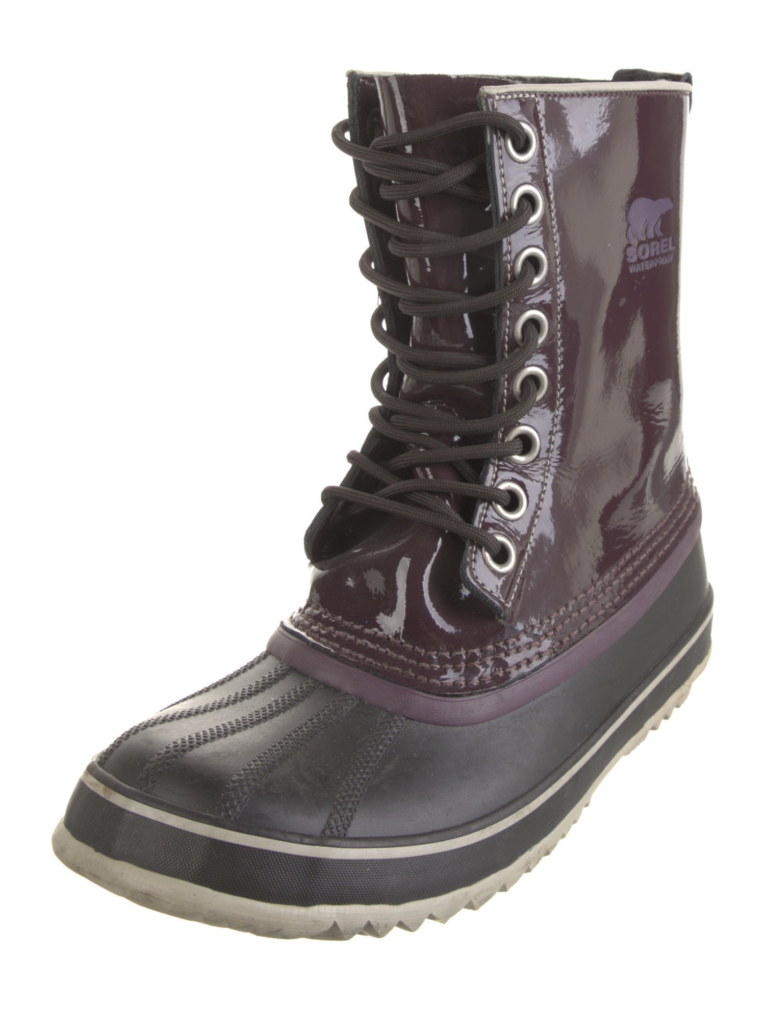 Sorel Patent Leather Lace-Up Boots