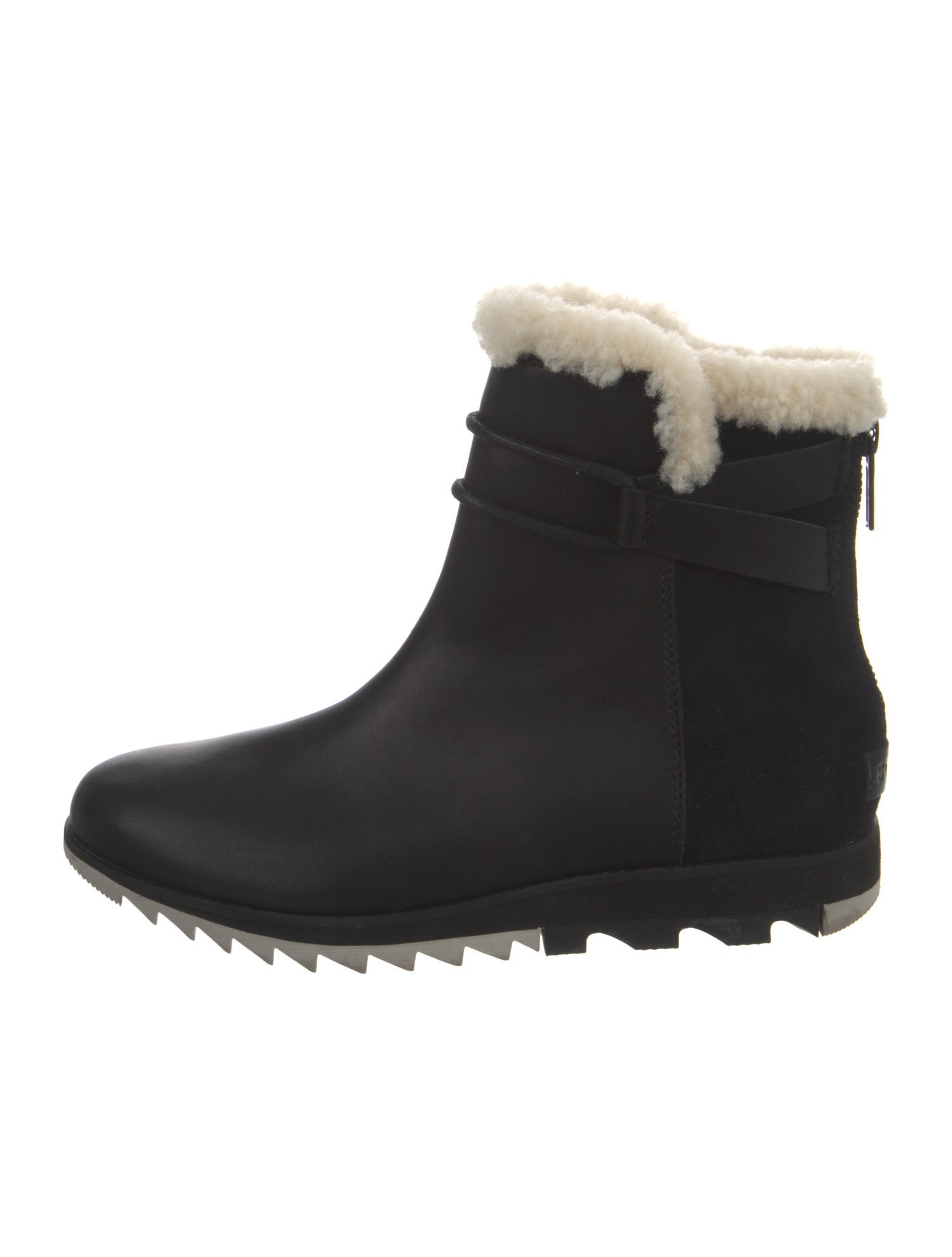 Sorel Leather Fur Trim Chelsea Boots