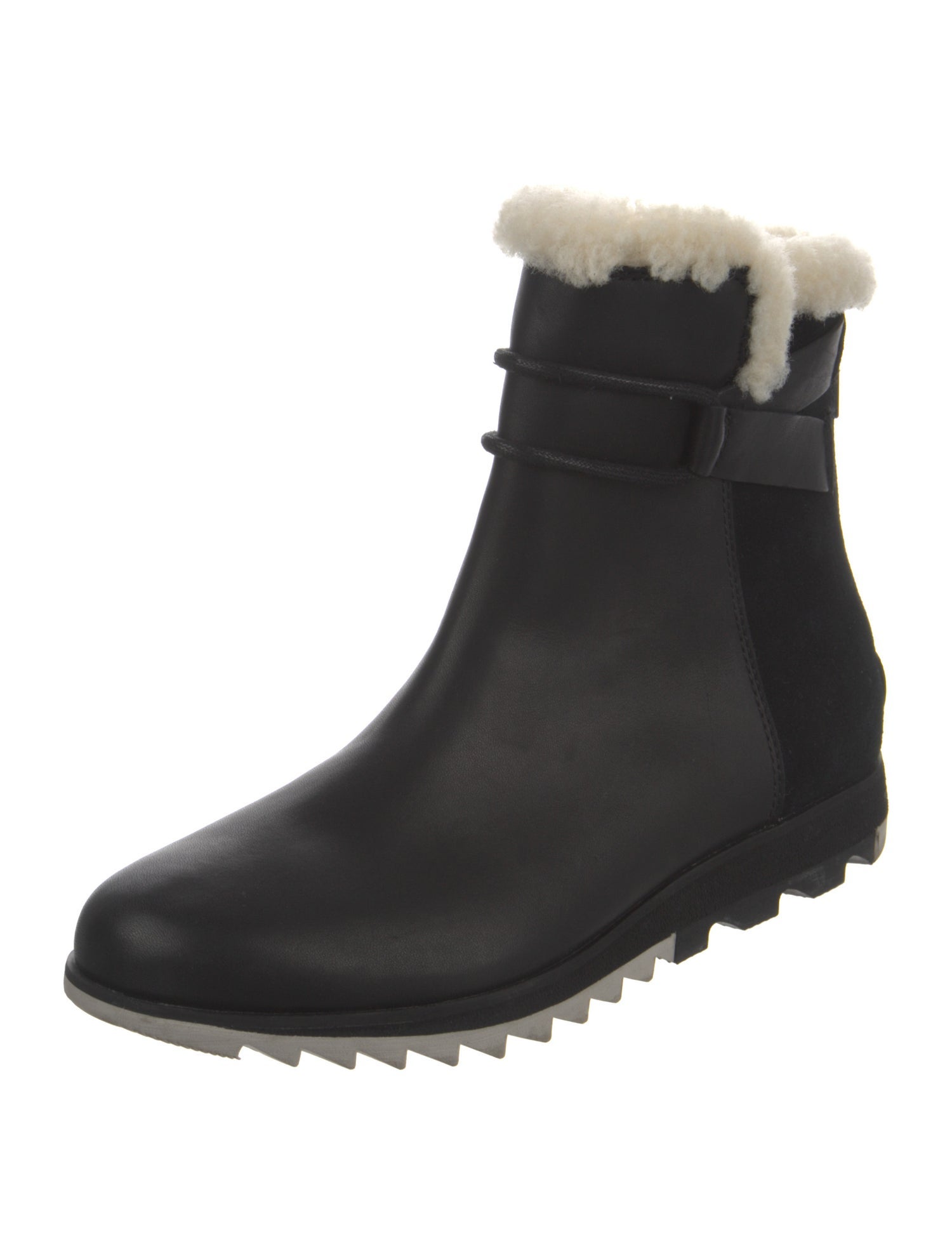 Sorel Leather Fur Trim Chelsea Boots