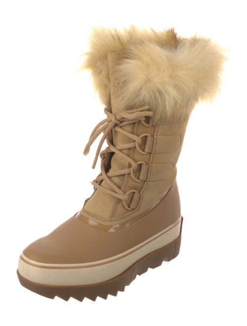 Sorel Leather Faux Fur Trim Lace-Up Boots