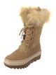 Sorel Leather Faux Fur Trim Lace-Up Boots