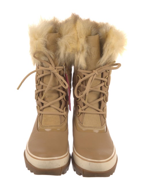 Sorel Leather Faux Fur Trim Lace-Up Boots