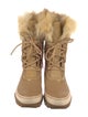 Sorel Leather Faux Fur Trim Lace-Up Boots