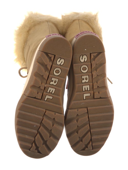 Sorel Leather Faux Fur Trim Lace-Up Boots