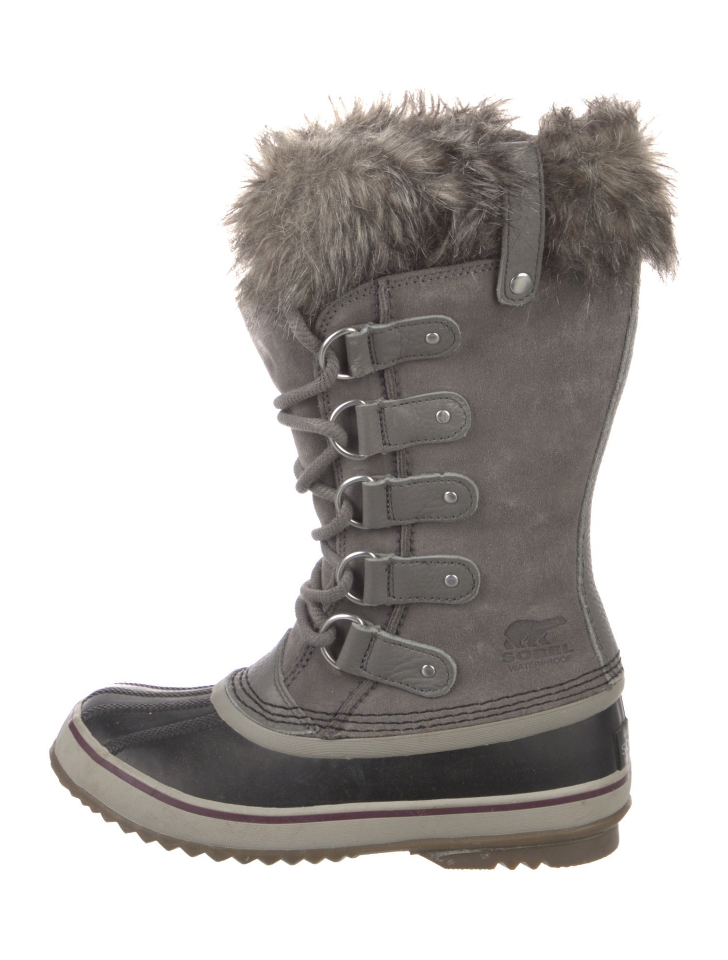 Sorel Suede Faux Fur Trim Lace-Up Boots