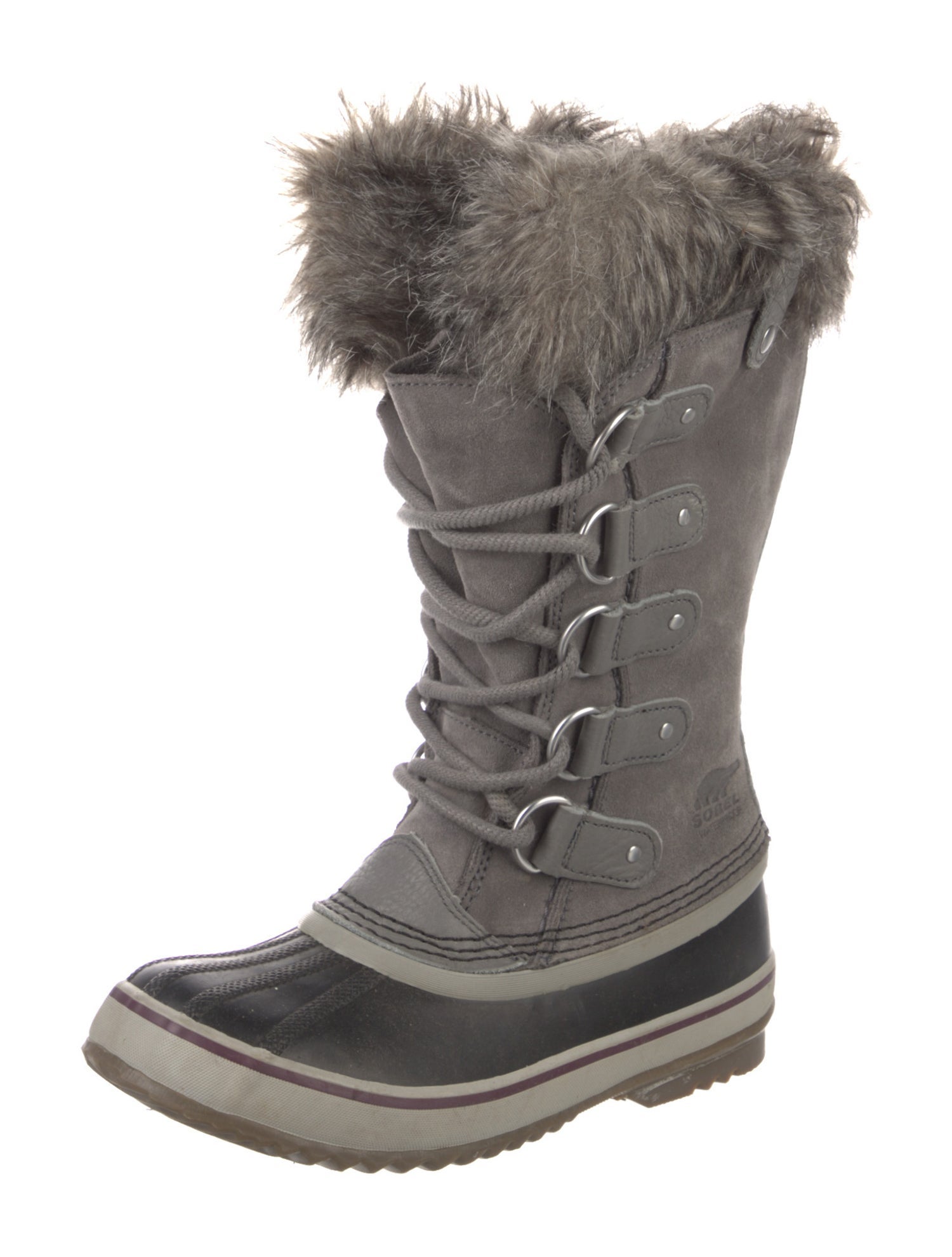 Sorel Suede Faux Fur Trim Lace-Up Boots