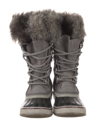 Sorel Suede Faux Fur Trim Lace-Up Boots