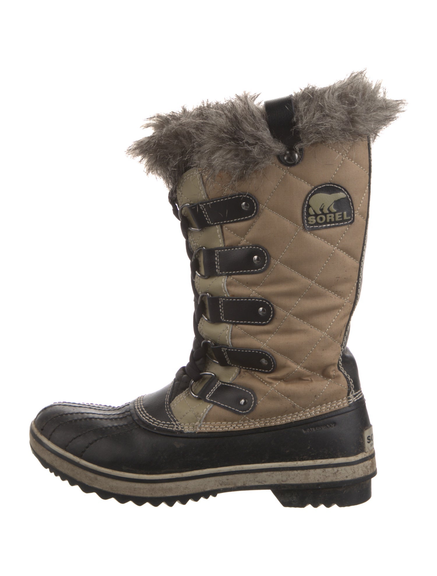 Sorel Quilted Pattern Canvas Lace-Up Boots