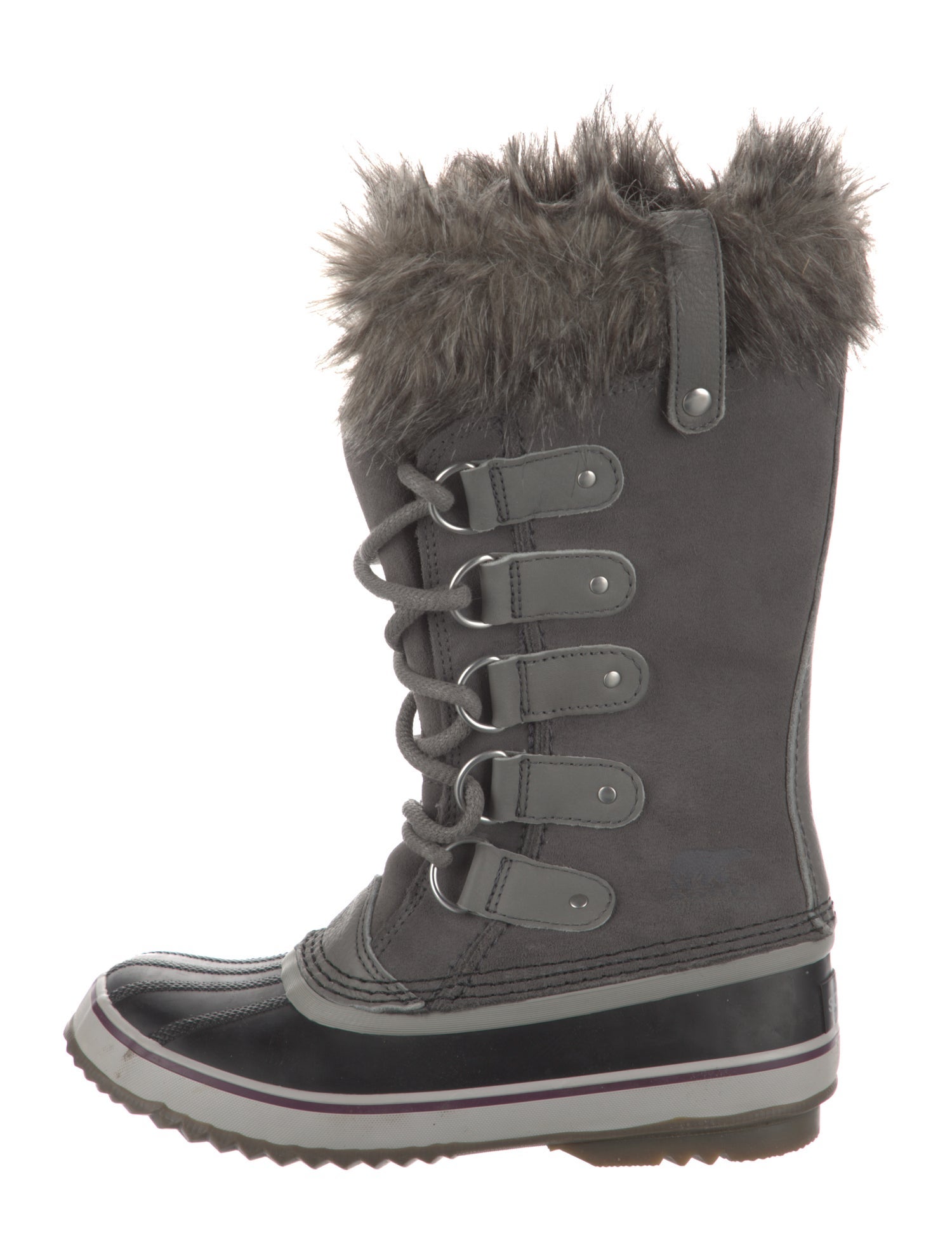 Sorel Suede Faux Fur Trim Lace-Up Boots