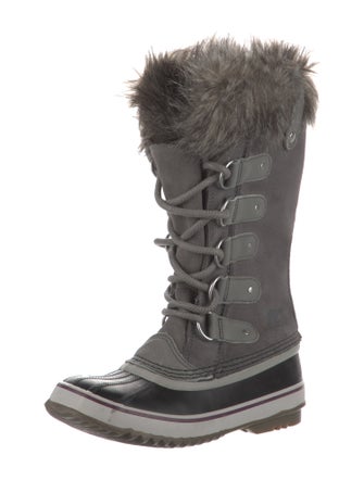 Sorel Suede Faux Fur Trim Lace-Up Boots