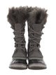 Sorel Suede Faux Fur Trim Lace-Up Boots