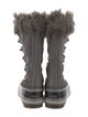 Sorel Suede Faux Fur Trim Lace-Up Boots