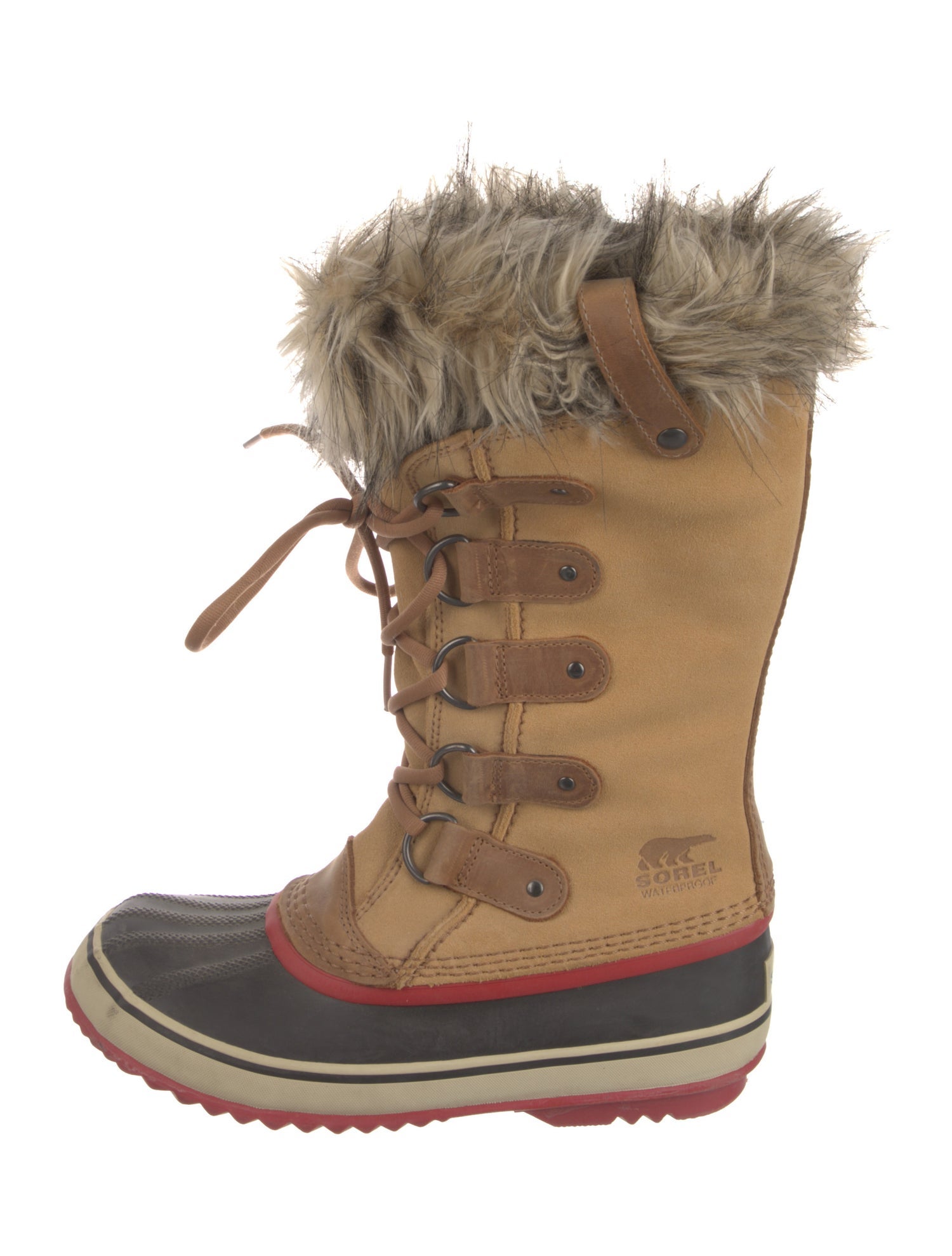 Sorel Suede Faux Fur Trim Lace-Up Boots