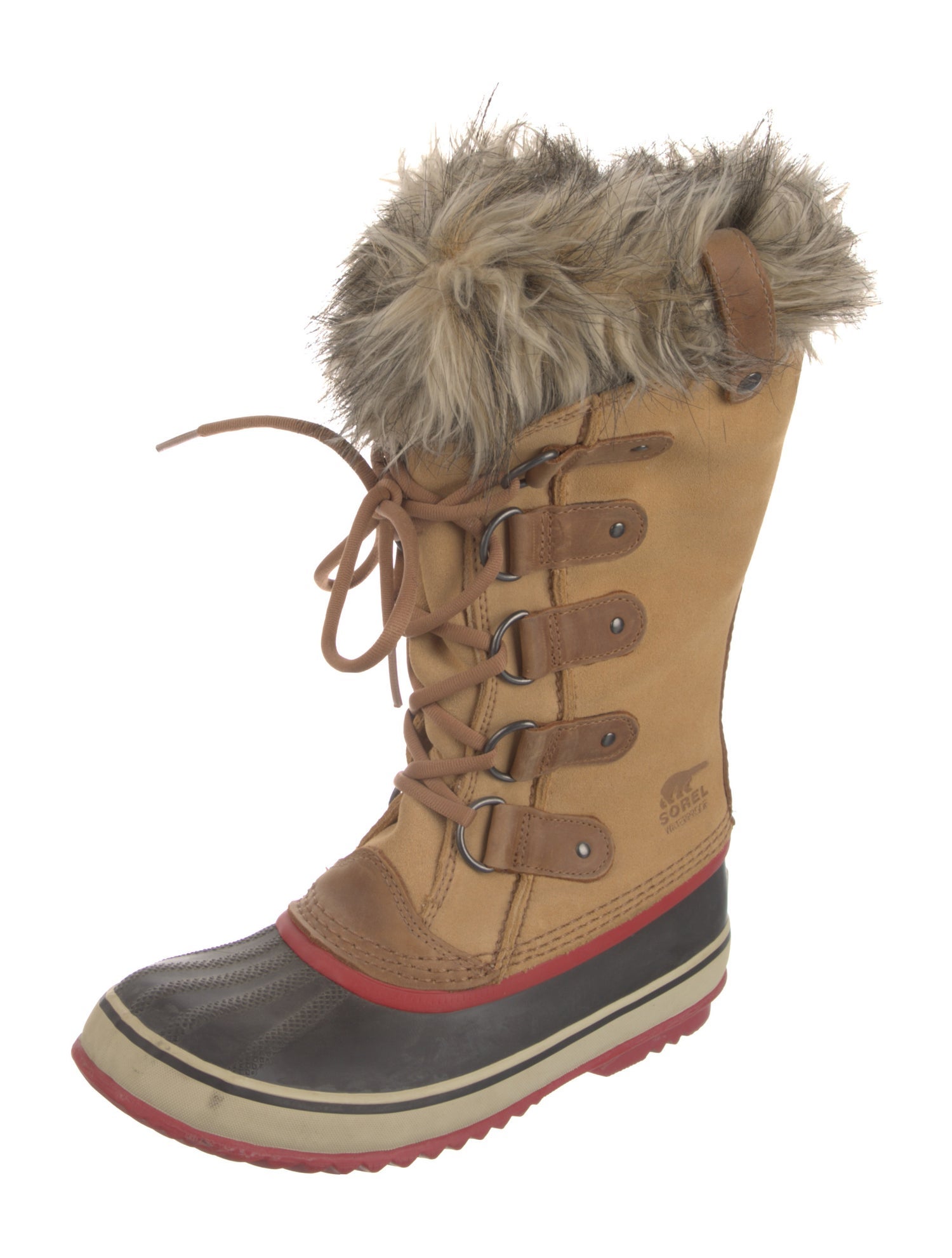 Sorel Suede Faux Fur Trim Lace-Up Boots