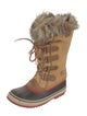 Sorel Suede Faux Fur Trim Lace-Up Boots